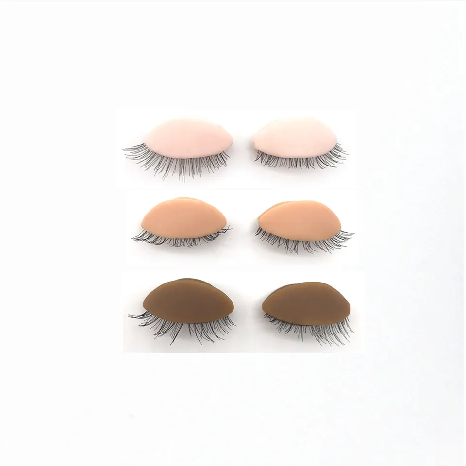 Mannequin Head For Eyelash Extension Training Kit With Removable Eyelids Silicone Cosmetic Model Heads Makeup Tools Gel Material
