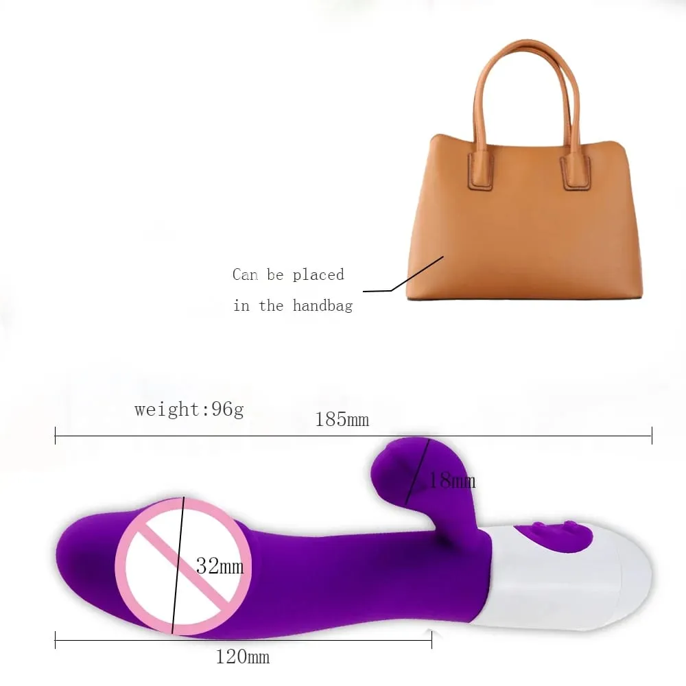 Vibrador de coelho de silicone, ponto G, vibrador duplo, massageador de clitóris, brinquedo sexual de 10 velocidades para mulheres