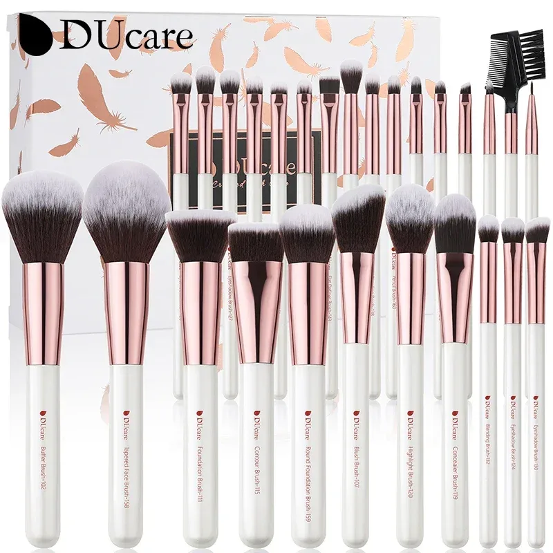 Ducare preto pincel de maquiagem profissional sombra fundação pó macio cabelo sintético pincéis de maquiagem brochas maquillaje