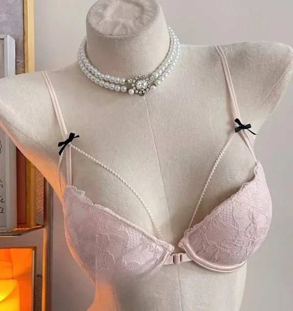 Sutiã feminino beleza com renda traseira, fechamento frontal, sem arame, alças finas, lingerie respirável para busto pequeno 32-38, roupa casual