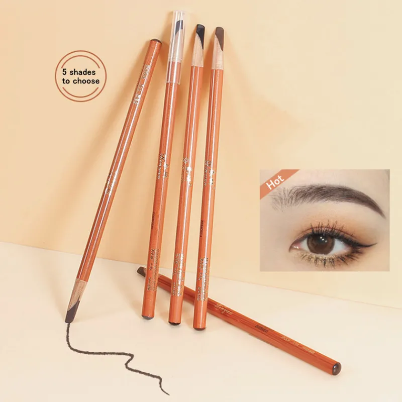 Caneta para sobrancelha dura, microblading, intensificador de sobrancelha, lápis à prova d'água, fácil de aplicar, maquiagem natural e selvagem