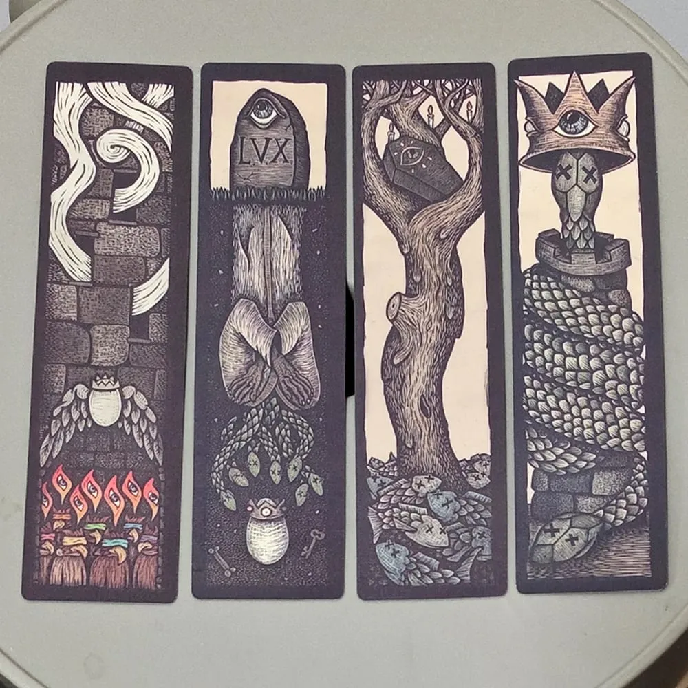Pilares de surrealismo escuro em relevo duplo, baralho Travis Lawrence 4*16cm - 36 peças, cartões de ilustração de simbolismo oculto surreal — image 4