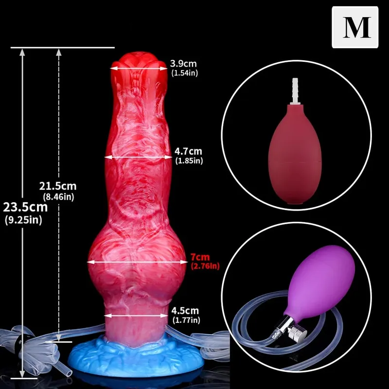 Ejaculação anal plug cão/lobo vibrador inflável grande nó pênis com função de esguicho forte otário brinquedo sexual para mulher — image 15