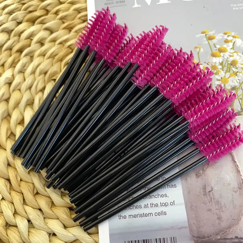 500pcs Mascara Wands Disposable Eyebrow Eyelash Brushes Eyelash Spoolies Applicator for Eyelash Extension Makeup Tool