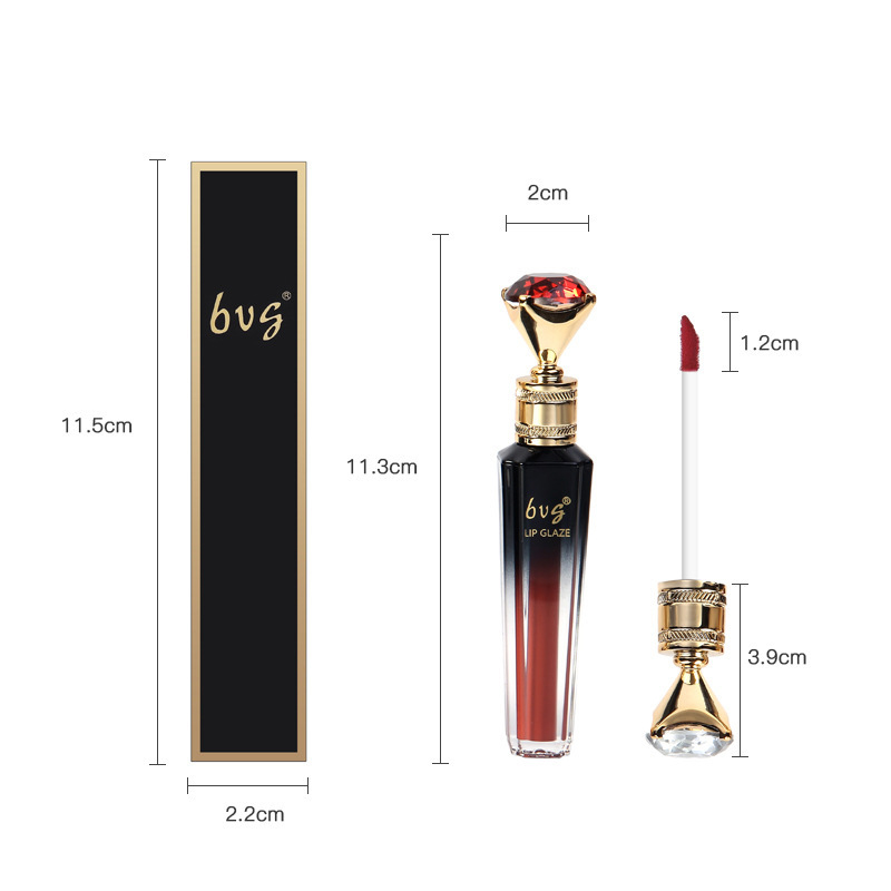Brilho labial durável, hidratante, à prova d'água, não desbota, copo antiaderente, cor durável, veludo fosco, cosméticos para mulheres