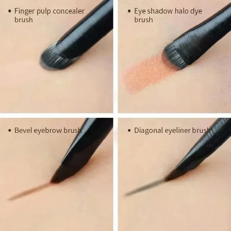 6pc olhos pincéis de maquiagem conjunto profissional macio contorno sombra delineador sobrancelha escova feminino beleza facial ferramenta cosmética c511