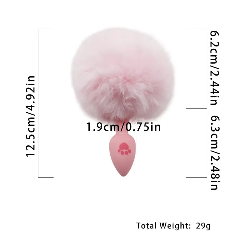4 tamanhos bonito rosa gato pata impressão silicone anal plug macio cauda butt plug adulto jogo anal contas erótico cosplay brinquedos sexuais para mulher