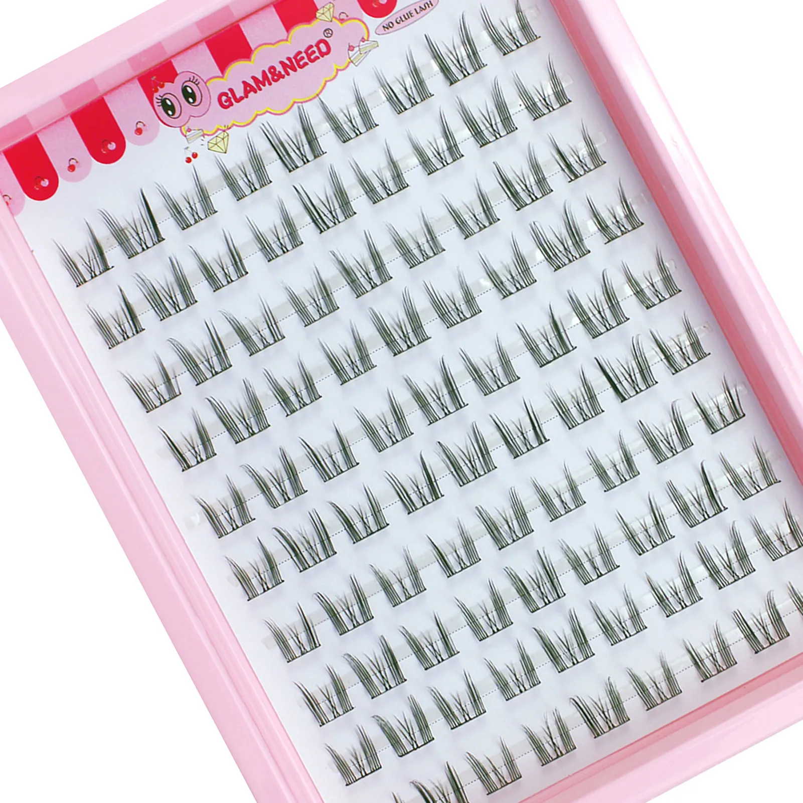 10 linhas olho de gato único cluster cílios postiços natural cosplay maquiagem cílios postiços auto-adesivo natural extensão de chicote fino