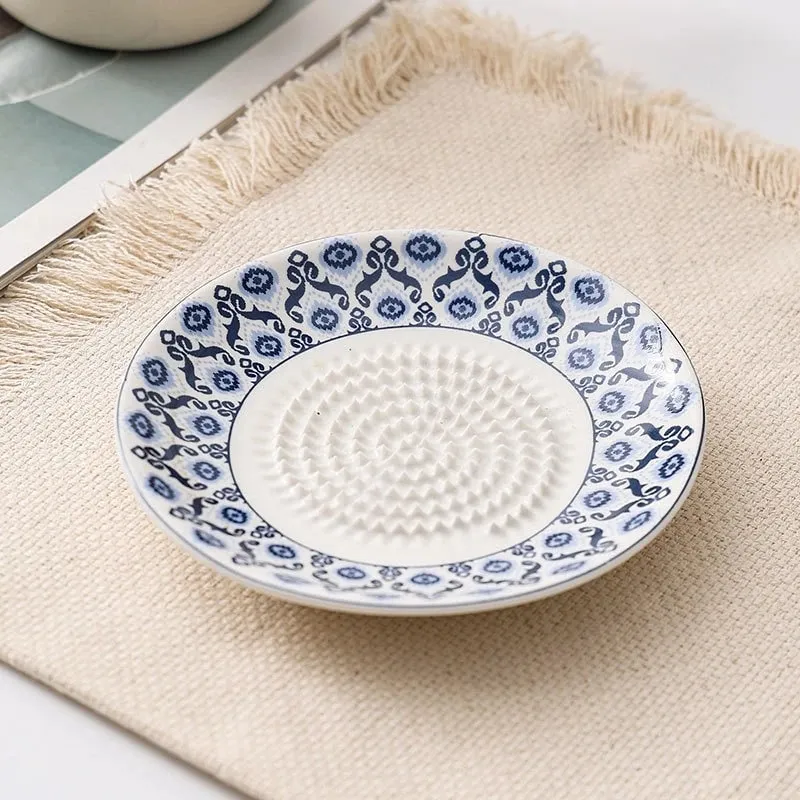 Colorido simples cerâmica ralador de gengibre ferramenta moedor mão alho masher portátil porcelana cenoura gengibre moagem ferramentas cozinha