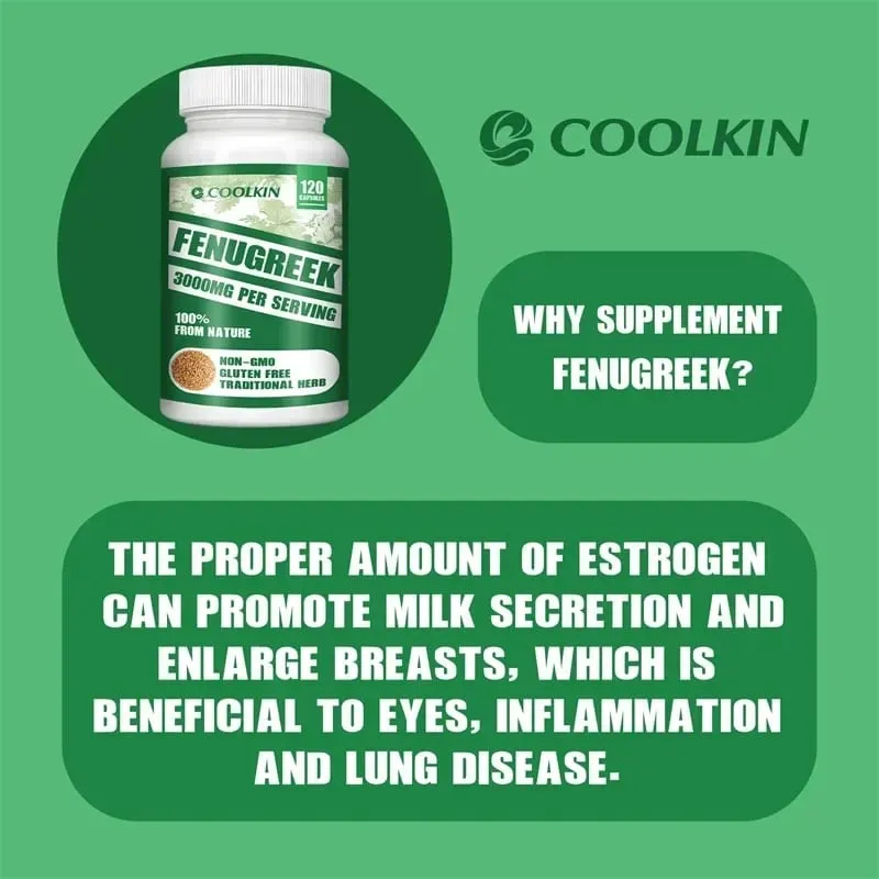 Fenugreek 3000MG - Suitable for Breastfeeding Mothers Breast Development Improved Circulation - Rich in Protein and Vitamins
