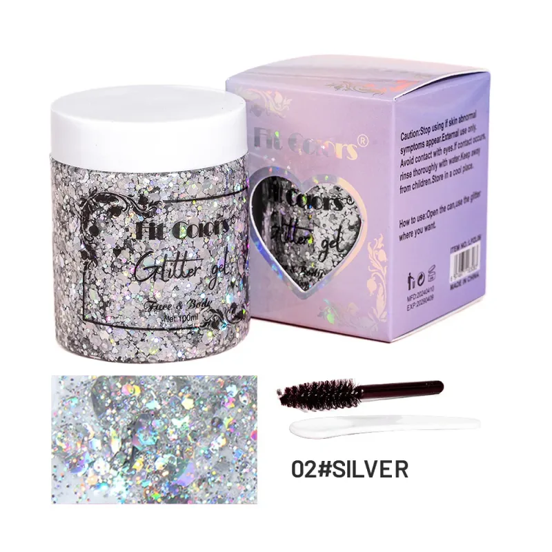 100ml Glitter Gel Eye Shadow Liquid Face Body Large Sequin Gel Multifunctional Colorful Loose Sequins Cream Party Decoration