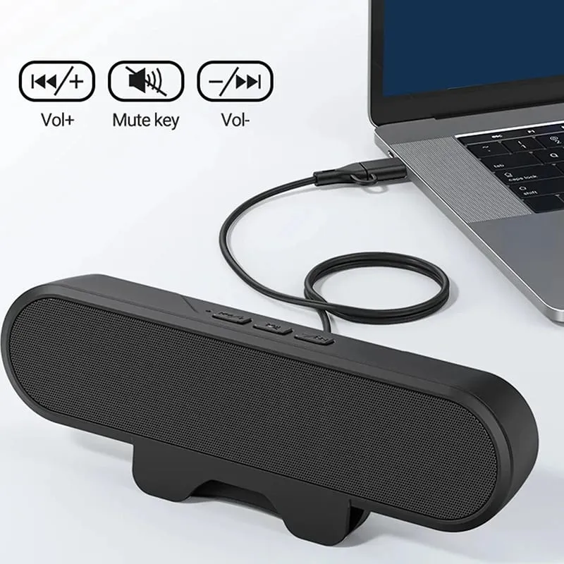 Mini soundbar alto-falante clipe portátil usb com fio computador tv pc portátil desktop subwoofer caixa de som música caixa de som bocina coluna