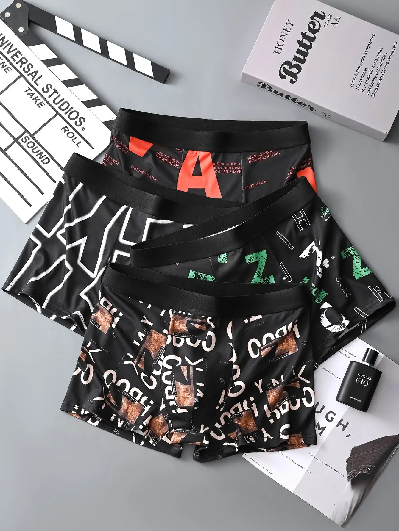 4PCS Men's Underwear soft comfortable breathable skin-friendly high-quality underwear trendy simple sports casual boxer briefs