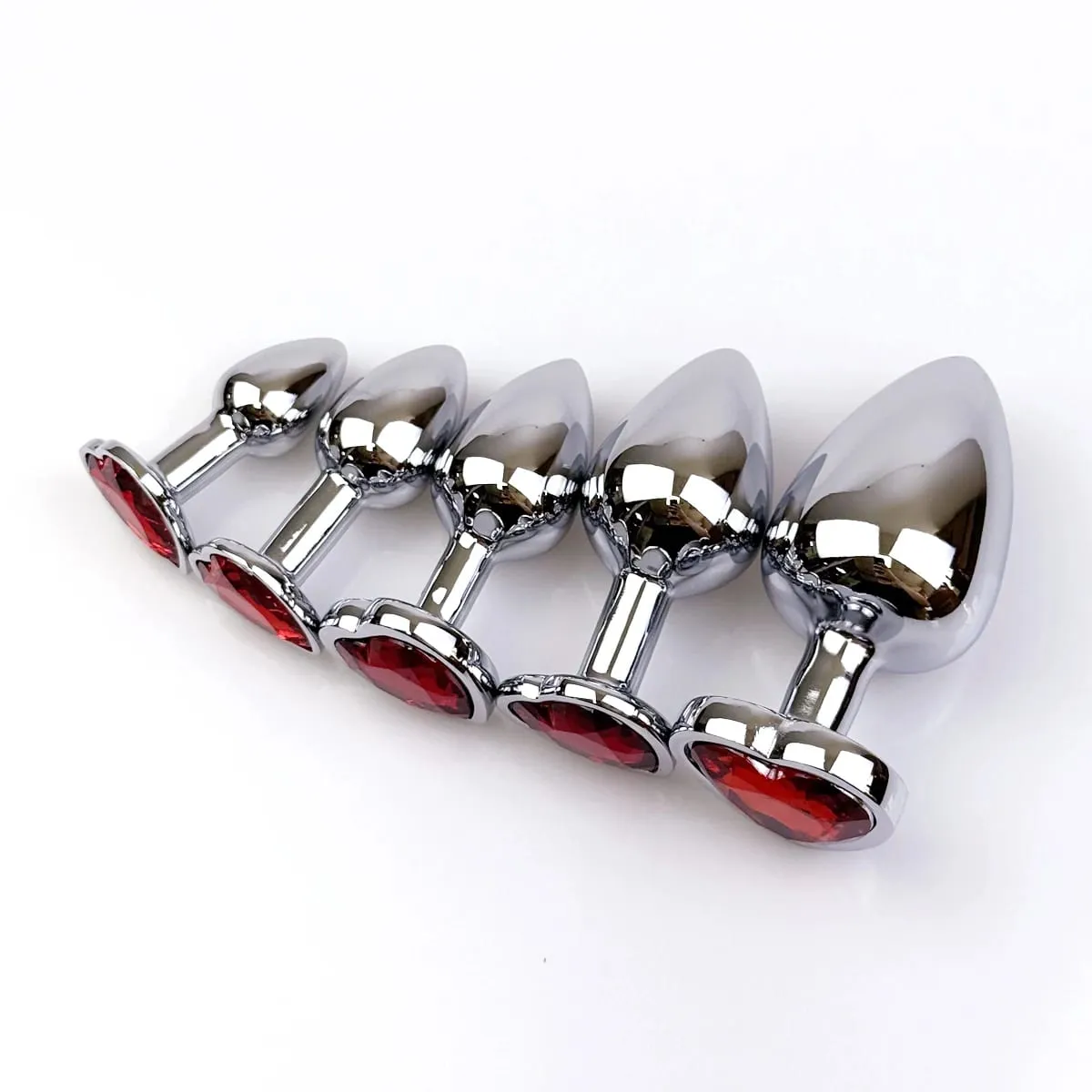 5 tamanhos coração metal cristal anal plug aço inoxidável butt plug masturbação estimulador vibradores adultos brinquedos sexuais para mulheres homens