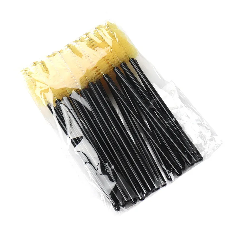 Pincel de sobrancelha para cílios, 50 peças, forma de gota de água, material de nylon, pincéis de maquiagem, extensão de cílios, ferramentas de beleza, varinha de rímel