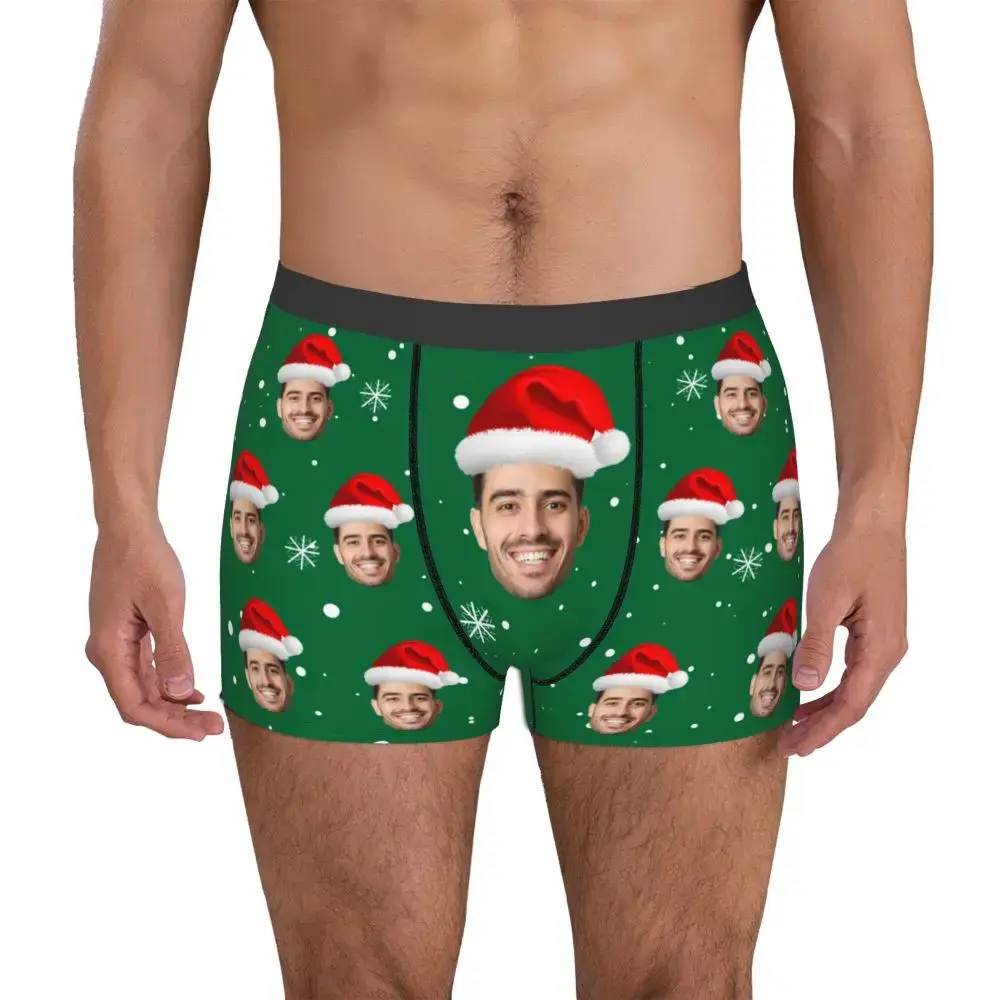 Christmas Gift Custom Face Boxers Men Gift Personalized Photo Underwear Design Birthday Boxer Briefs for Boyfriend Husband