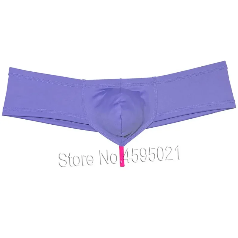 Men's Sexy Low Rise Mini Briefs Panties Solid String Crotch Brazilian Bikini Underwear Solid Enhance Pouch Boxer Briefs for Men