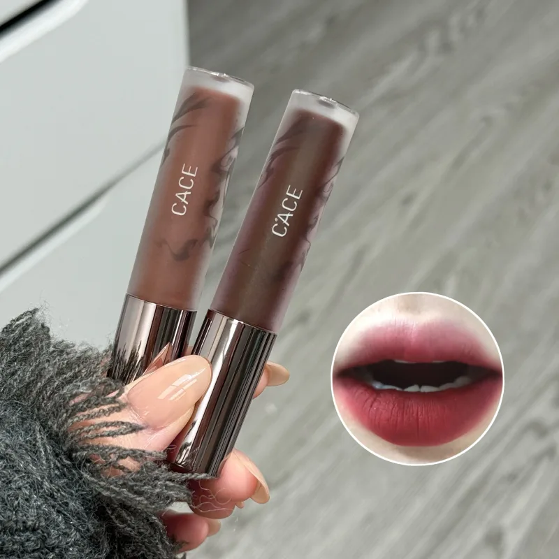 Punk marrom escuro lábio lama nude fosco laranja marrom brilho labial framboesa vermelho batom líquido à prova dwaterproof água antiaderente copo lábio matiz maquiagem