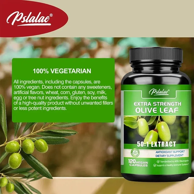 Cápsulas de Folha de Oliveira - Antioxidante Melhora a Condição da Pele Melhora a Circulação Sanguínea Promove a Saúde Cardíaca e Cardiovascular