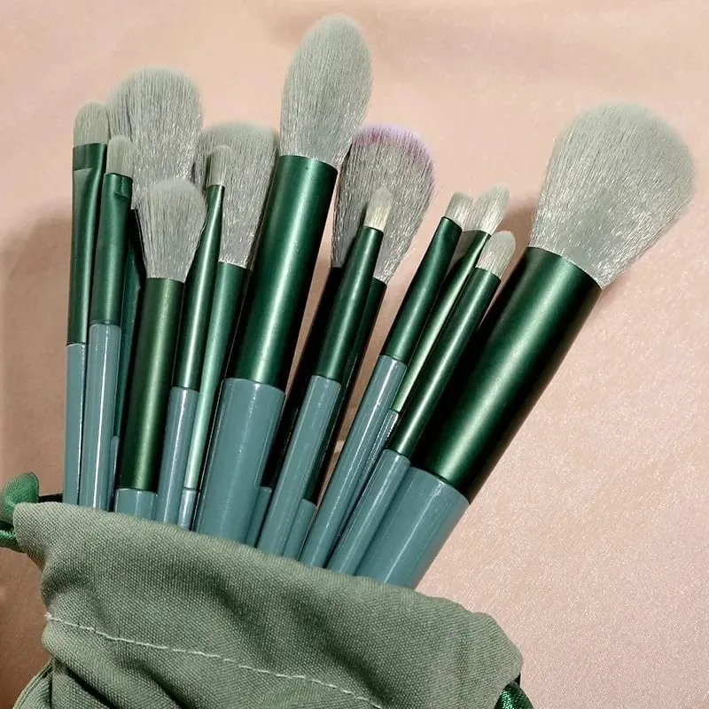Conjunto de pincéis de maquiagem macios e fofos, base para sombra de olho, pó cosmético feminino, blush, mistura de beleza, ferramenta de beleza
