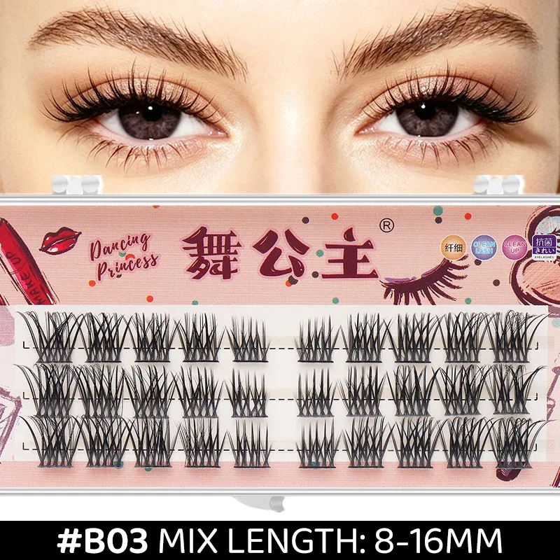 3 linhas diy grosso individual cluster extensões de chicote segmentado natural lash clusters estilo olho auto-enxerto cílios maquiagem