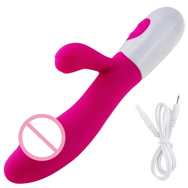 Coelho realista vibrador duplo vibrador g-ponto estimulação do clitóris massageador poderoso vibratório vagina masturbador brinquedo sexual feminino