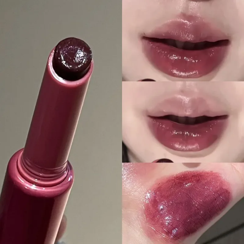 Espelho de vidro sólido lábio esmalte água luz flash batom hidratar matiz lábio óleo bálsamo imprensa batom cosméticos