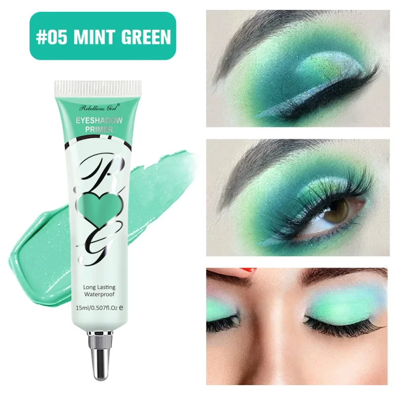 Primer fosco escuro branco para sombra de olho, adequado para base de maquiagem de olhos para pálpebras oleosas, à prova d'água e resistente a manchas, creme líquido durável