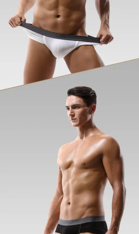 5PCSMen's cuecas de três peças com bolsa em forma de U, tecido modal, respirável, calças inferiores de cintura baixa para jovens de verão