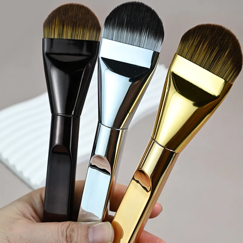 1 pçs ultra fino fundação escova em forma de língua sem emenda corretivo cabeça plana macio ferramentas de beleza do cabelo pincéis de maquiagem máscara escova