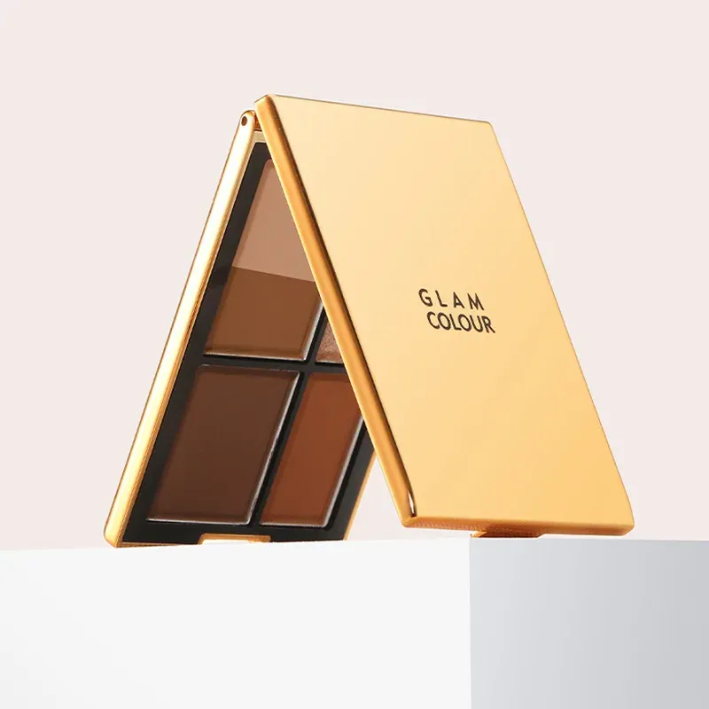 Versátil paleta de sombras mágicas de 5 cores, tons marrons, acabamento brilhante fosco, kit de maquiagem de olhos de longa duração para todas as idades
