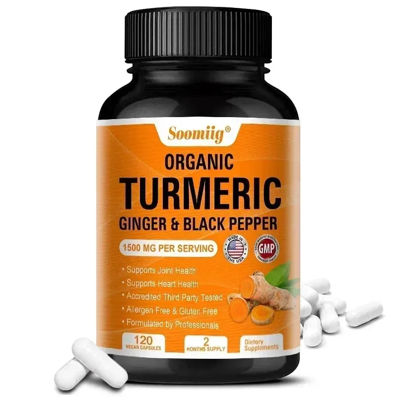 Turmeric Curcumin Capsules - with Black Pepper 95% Curcumin Complex - for Joint Digestive & Immune Support Supplement