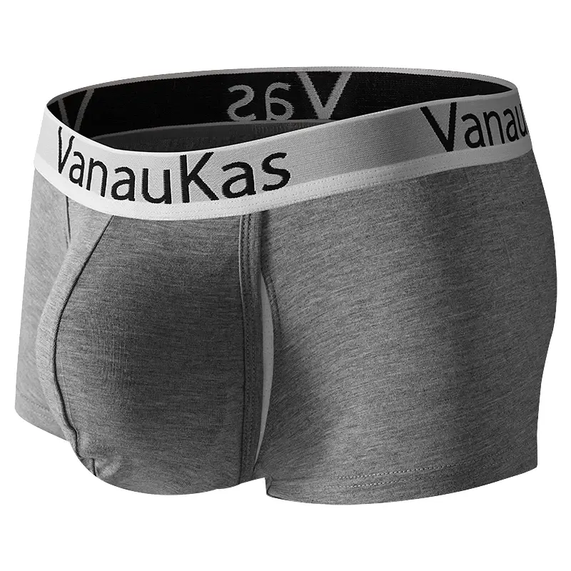 Shorts boxer modais masculinos com bolsa de suporte 3D e design conveniente de abertura lateral para uso confortável
