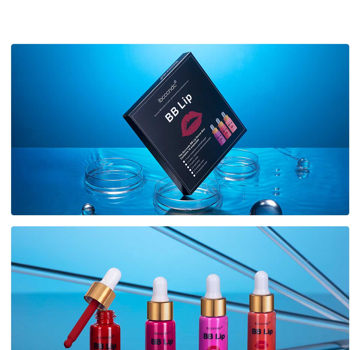 Bb lábios ampola soro starter conjunto semi-permanente bb brilho labial colorido pigmento hidratante duradouro para cuidados com os lábios brilho da coreia