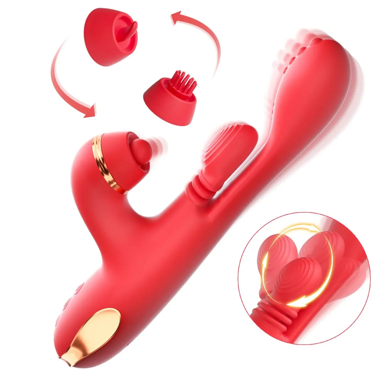 5 合 1 敲擊推力假陽具振動器女式 G 點振動器陰蒂陰蒂刺激器女性自慰器成人性玩具 — image 1