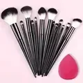 Conjunto de pincéis de maquiagem profissional, 13 peças, base, sombra, blush, pó, mistura macia, fofo, cosméticos, conjunto completo de ferramentas de maquiagem feminina