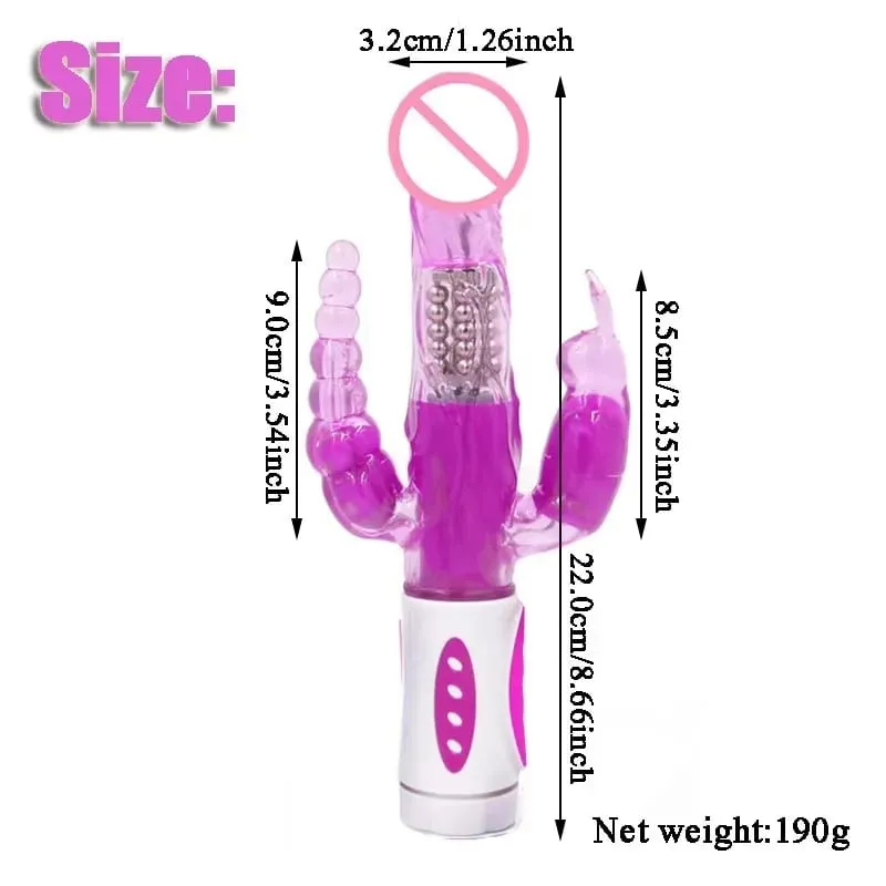Vibrador de coelho de silicone 3 em 1, ponto G, clitóris, contas anais, estimulador, 10 modos de impulso, brinquedo sexual vibratório para mulheres — image 2