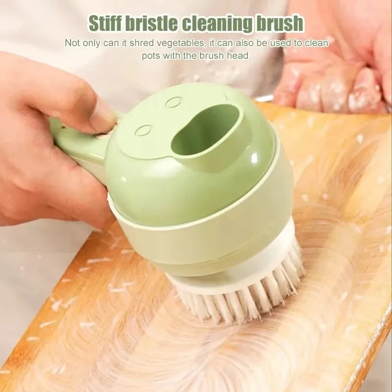 4 In 1 Vegetable Cutter Multifunctional Handheld Electric Wireless Chop Garlic Mash Minced Slice Onion Cutting Cooking Gadget