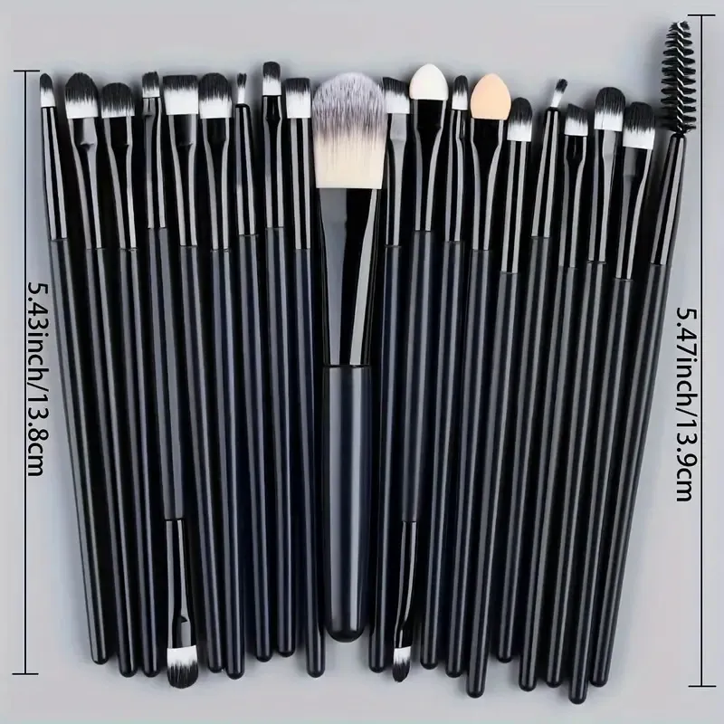 Conjunto de pincéis de maquiagem para os olhos, 20 peças, detalhe, pincel de maquiagem, branco, ultra macio, delineador, mistura, ferramenta de maquiagem