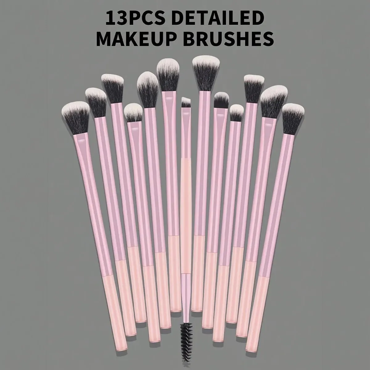 A Set of 13 Professional Makeup Brushes - Foundation Brush Eyeshadow Brush Eyebrow Brush Blending Brush Highlighter Brush C