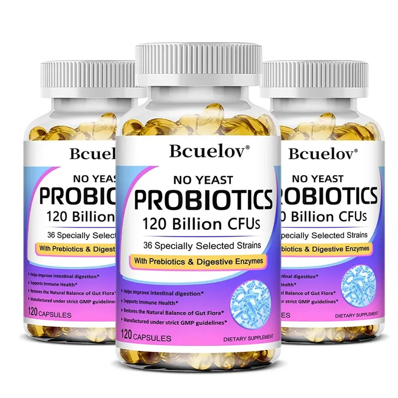 Probiotics 120 Billion CFU with Prebiotics & Digestive Enzymes Supports Digestion Gut Flora Bloating Relief & Immune Health