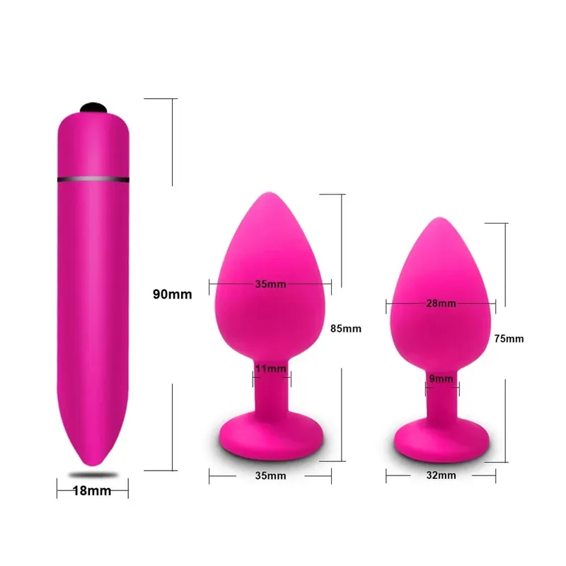 S/m/l plug anal vibrador de bunda feminino/homem silicone macio em forma redonda bala erótica anal plug bala gay brinquedos sexuais para adultos — image 13