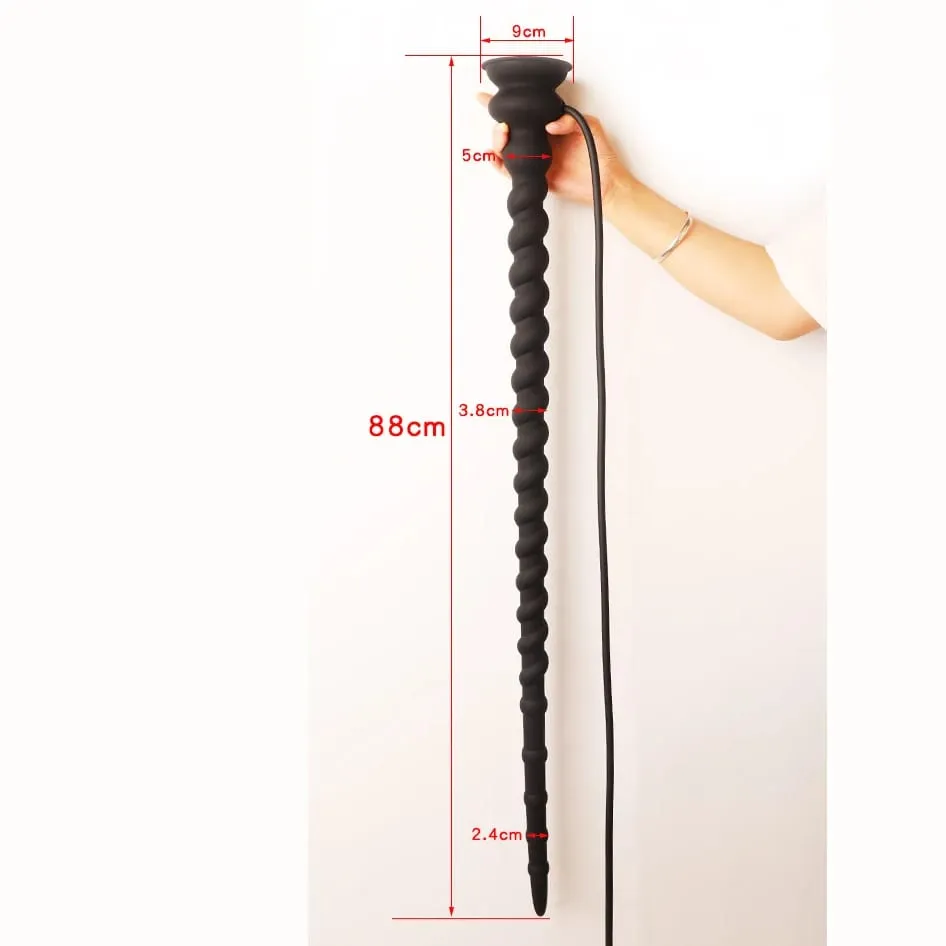 Inflatable Whip Butt Plug Prostate Massager Long Anal Plug Deep Penetration Anal Vaginal Expansion Pump Sex Toys For Men Women