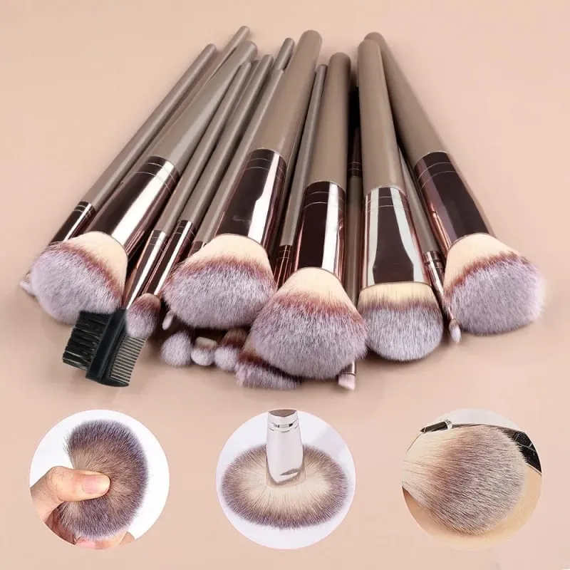 3-20 pçs pincéis de maquiagem macio macio conjunto de escova de maquiagem ferramentas cosméticas para fundação pó sombra kabuki mistura ferramenta de beleza — image 3