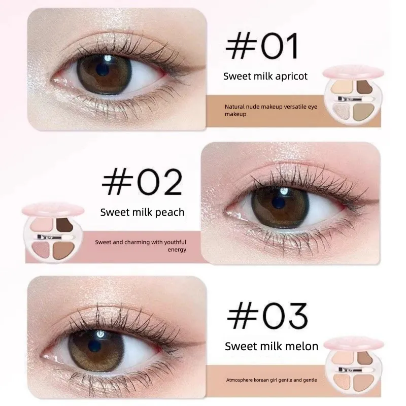 Luo Xiaoman Paleta de quatro cores Prático Diário Destaque Caneta Delineador Iluminando Estilo Coreano Atmosfera Maquiagem para os Olhos Sombra
