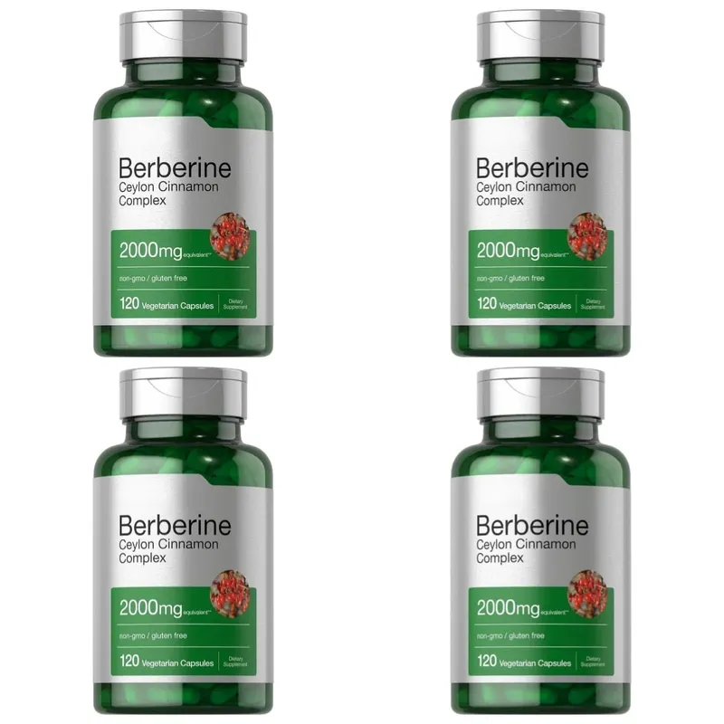 Berberine Ceylon Cinnamon Complex 2000mg Cápsulas vegetarianas Não-OGM Suplemento diário de bem-estar sem glúten para adultos 120 contagens