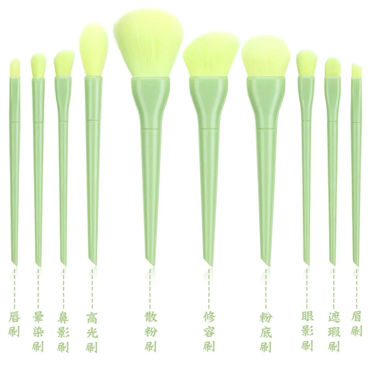 10Pcs Makeup Brushes Set Soft Synthetic Hair For Foundation Blush Eyeshadow Concealer Face Eye Cosmetic Tools