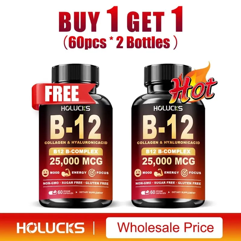 維生素 B12 複合補充劑有益於大腦和心臟功能支持記憶學習新陳代謝有助於增強自然能量