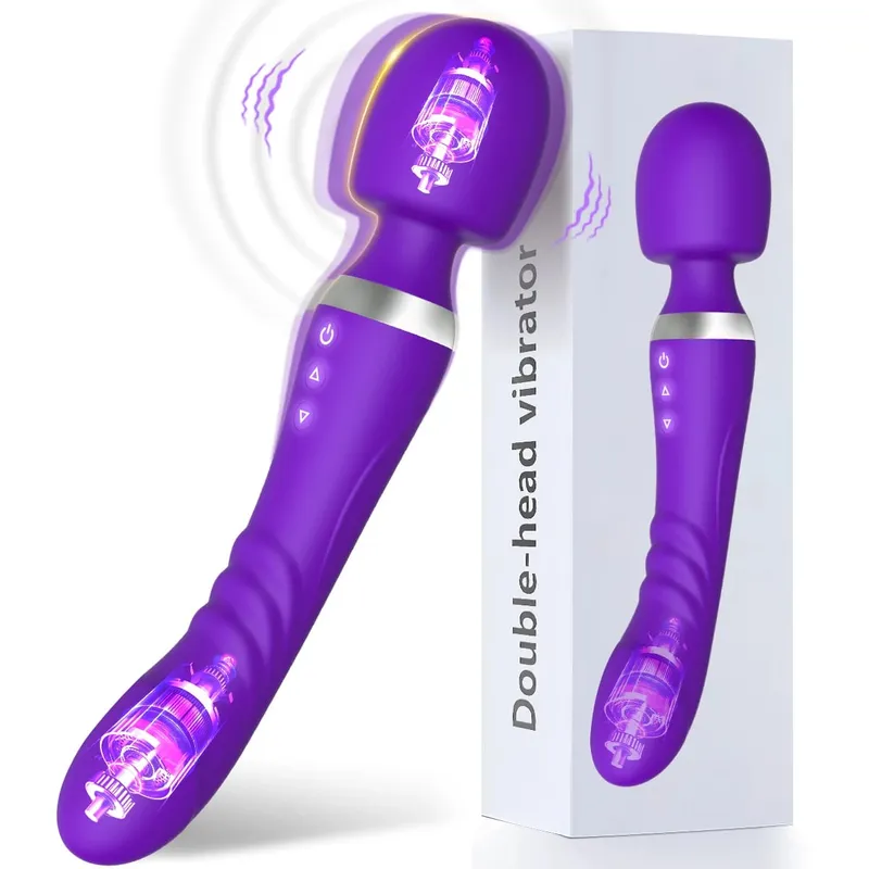 Vibrador av poderoso 2 em 1, varinha para mulheres, 10 modos, estimulador de clitóris, ponto g, massageador vaginal, brinquedos sexuais adultos para mulheres — image 9