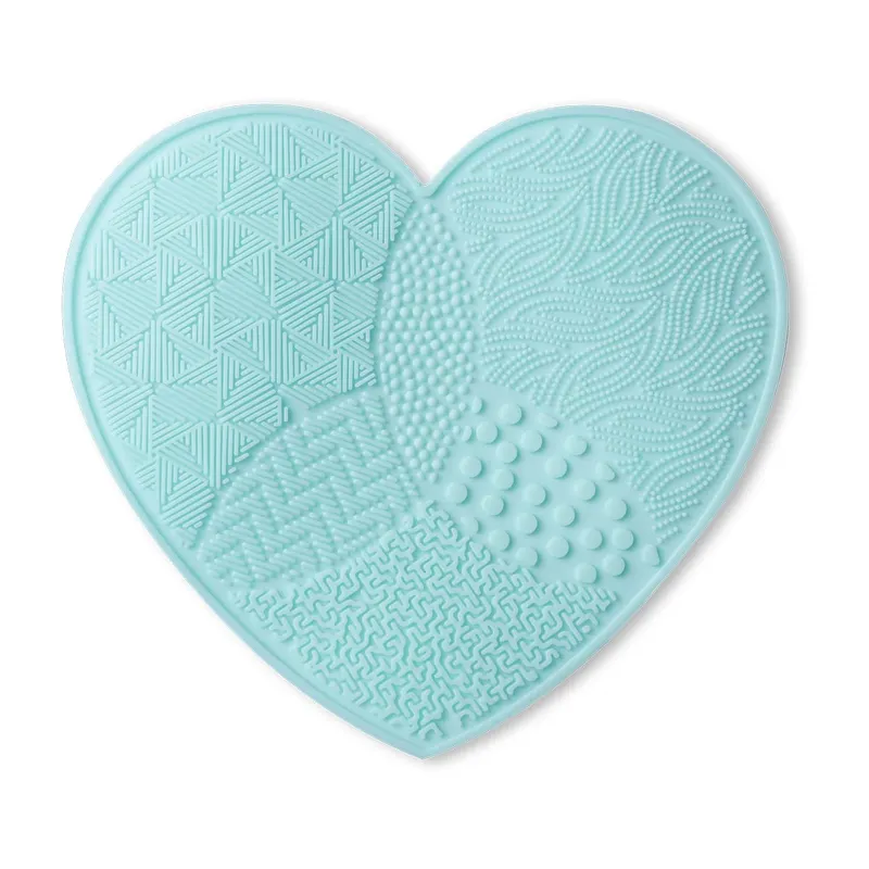 Almofada de esfrega pincéis de maquiagem limpeza de silicone com ventosa amor limpador de lavagem escova cosmética ferramenta de suprimentos de beleza